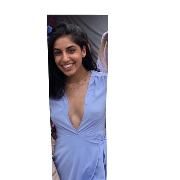 Light Blue Wrap Dress - Picture 5 of 5